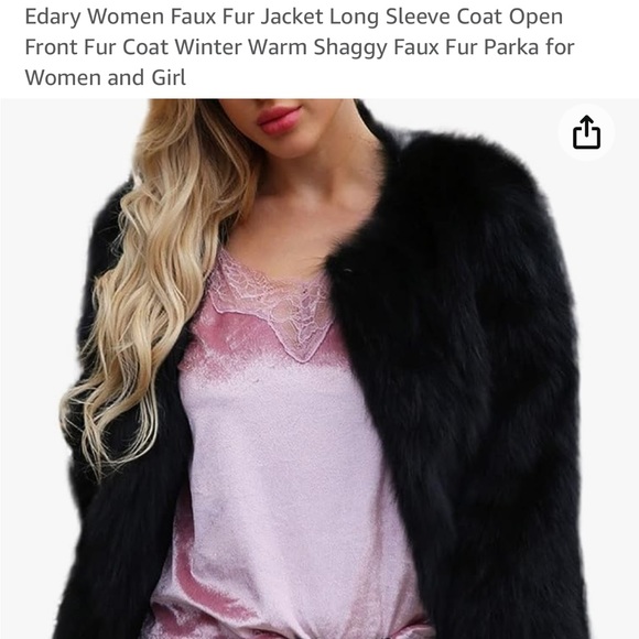 Black faux, fur jacket - Picture 6 of 7